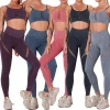Stylish Washed Seamless Knitted Hip Yoga Clothes Cutout Plain Solid Color Sports Running Active Wear Fitness Pants Women