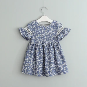 summer baby dress cotton floral baby cotton dress lace girl dress