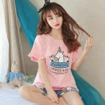 summer short sleeve unicorn high quality cotton pajamas woman