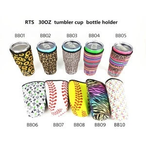 Sunflower Cactus Leopard Print Water Bottle Covers Pouch Neoprene Cup Cover for 30oz Tumbler