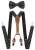 Import Suspenders Bowtie Set- Mens Elastic X Band Suspenders + Bowtie For Wedding, Formal Events from China