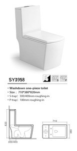 SUYO European style square washdown gravity one piece toilet bowl brand with soft close seat cover