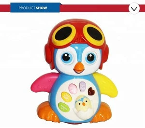 Swing penguin cute light music learning machine for kids with tell story