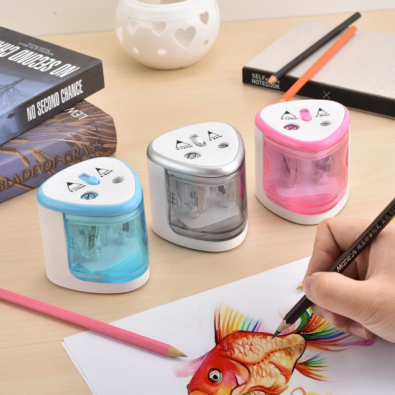 Tenwin 8004 Electric Double Hole Pencil Sharpener Automatic Pencil Sharpener For Kids And Holiday