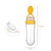 Termichy 90ml Silicone Squeeze Baby Food Dispensing Spoon Bottle for Juice Cereal Supplementary