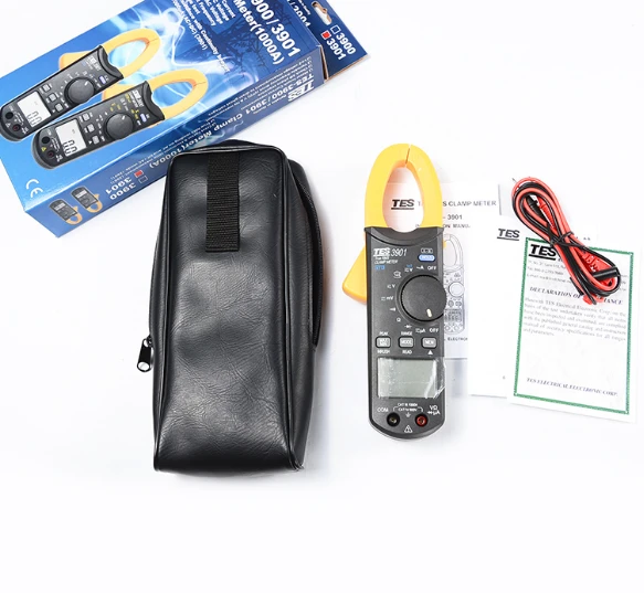 TES-3901 1000A True RMS Clamp Meter with Datalogger, Crest Factor &amp; Harmonic Ratio Measurement