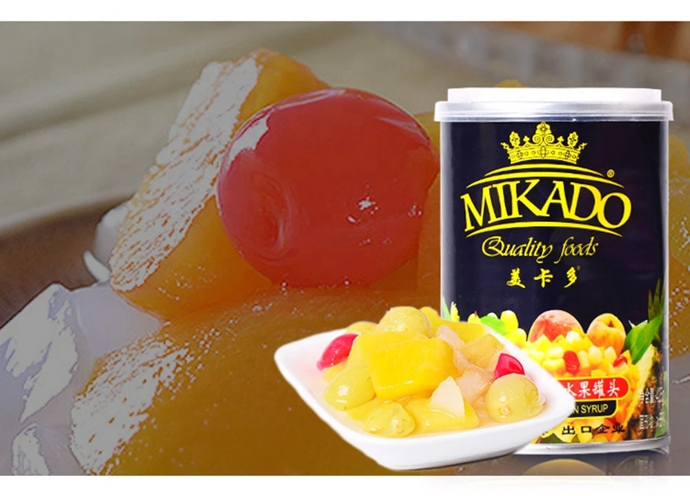 The latest season Mikado  cocktail canned mixed fruit price canned fruit cocktail in syrup