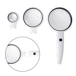Three Multiple Combination Interchange LED Lamp Magnifying Glass for Reading Coins Stamps Identification Handheld Magnifier