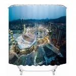 Tidebuy factory price customize 3d scenery building peva shower curtain for bathroom