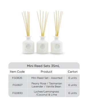 TILLEY - Mini Reed Diffuser Trio 3 x 35mL  - Home Fragrance - Classic White Collection