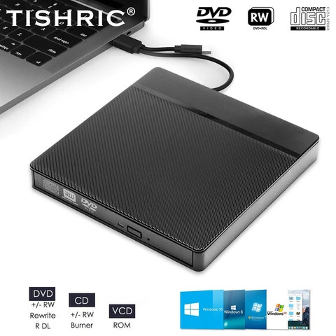 Buy Tishric Type-c Dvd External Usb3.0 Cd Reader Player Burner Lector ...