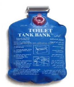 toilet tank bank for saving water, plastic pvc water tank bank bag, pvc toilet tank bank