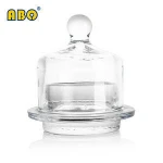 top quality round unbreakable glass plate dessert butter  dish bowl  with cover
