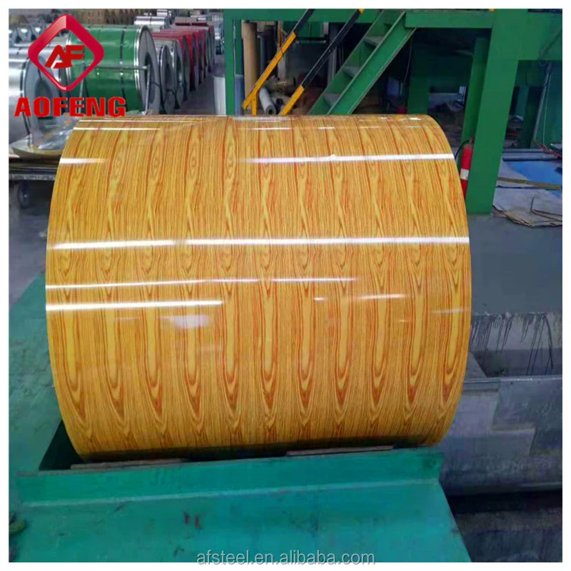 TOP sale factory color coated wooden dx51d PPGI steel sheet and coils and roll with building material