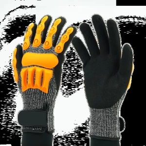 TPR Impact Resistant Anti Vibration HPPE liner Industrial Work Safety Working Hand Gloves