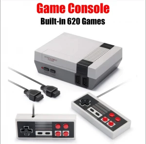 TV Video Game Console Built-in 620 Games Arcade Retro Classic 8 Bit Handheld 2 NES Controllers AV Output