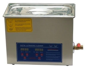Ultrasonic cleaner for diesel fuel injectors and pumps with timer and heater