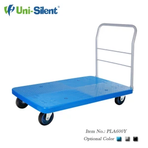 Uni-Silent 600kg Warehouse Trolley Heavy Duty Plastic Platform Trolley PLA600Y