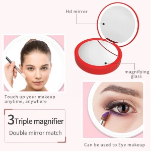 Unique products 2021 Decorative mirror charger pocket makeup mirror power bank
