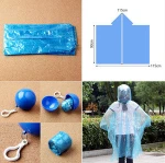 Unisex Raincoat Disposable Portable Rain Jacket Poncho Rainwear Keyring Ball Raincoats