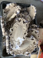 Unpainted antique decorative furniture corner appliques and onlays