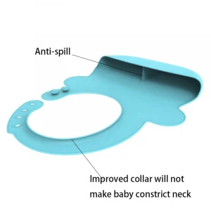 Upgraded Waterproof Silicone Baby Bib Baby Silicone Bib Babero with Anti Spill Catcher