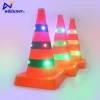 USB Rechargeable Foldable Flashing Safety Traffic Cone with Reflective Tape