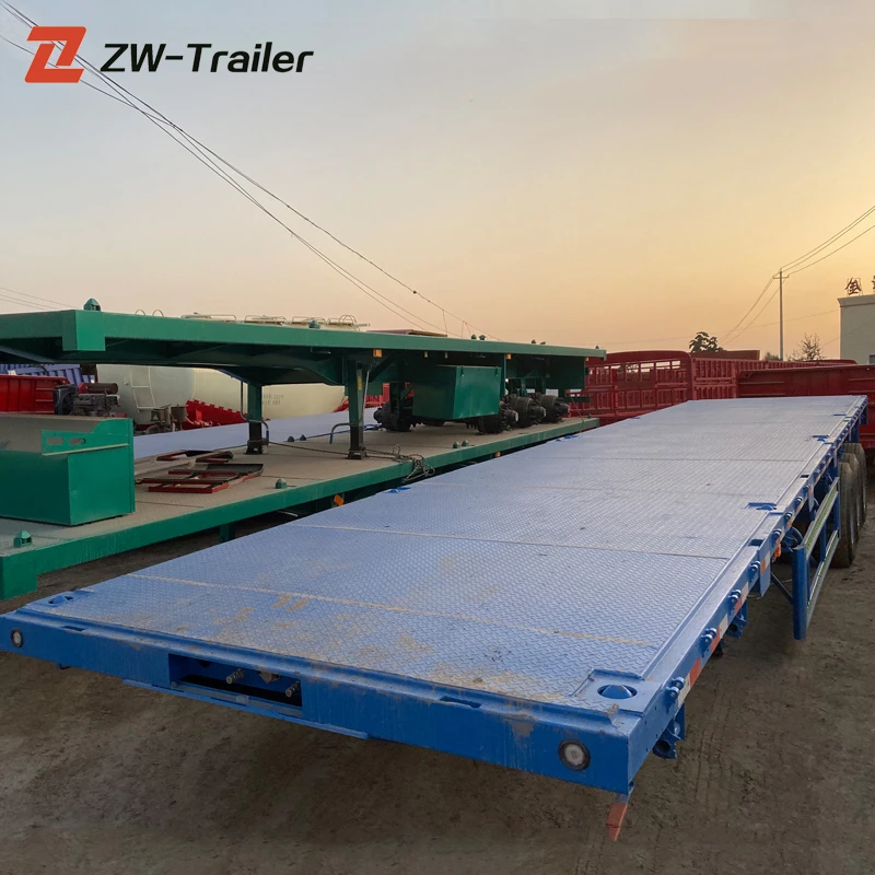 used tri-axle flatbed container semi truck trailer  on sale