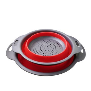 USSE Wholesale BPA Free Eco Kitchen Draining Basket Strainer Collapsible Silicone Colander