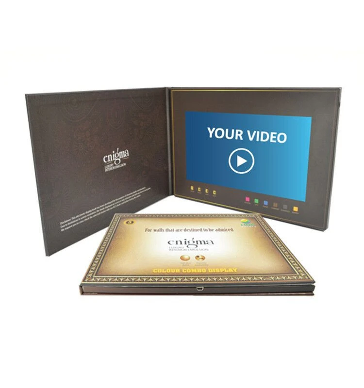 Video player Brochure with Customized printing , LCD advertising player