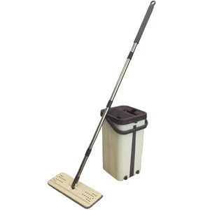 Wash and Dry Mop Self Cleaning squeeze Flat Mop and Bucket System hand free wringing floor cleaning mopfor all surfaces use