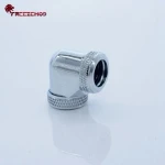 Water cooling Hard tube OD14 connector - Double sides 90 degree  G1/4" brass pipe fitting copper adapter. HYGKN-T90