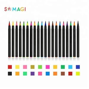 Watercolor Brush Tip Pen Set - Real Brush Pens - Watercolor Art Markers - 24 Colors Set + 1 Water Brush Pen