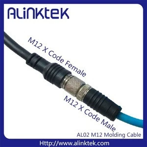 Waterpoof molded m12 x coding 8pin computer ethernet transmission cable