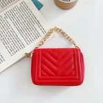 Waterproof Headphone Cover AirPod Case 2021 Custom PU Leather Wallet AirPod Pro Case Keychain