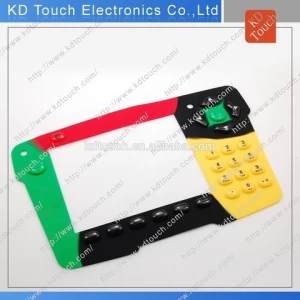 waterproof membrane switch keypad with rubber control overlay