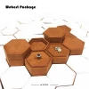 Webest Package 2pcs box brown suede velvet mini boxing hexagon jewellery ring box guangzhou