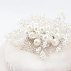 Wedding Hair Piece Tocados De Novia Bridal Pearl Accessories Jewelry Bride Comb For Hair