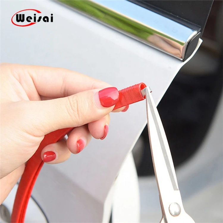 Weisai 10m Car Door Scratch Protector Strip Sealing Guard Trim Auto Door Edge Stickers Decoration Car Door Edge Protector Strip