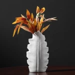 White Ceramic Banana Leaf Vase Decoration Home Nordic Decoration Art Vases
