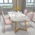 Import Wholesale 2021 hot Nordic style white marble dining table set light luxury dining room set modern kitchen metal dining table from China