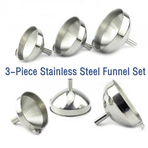 Wholesale 3-piece small mini stainless steel Funnel Set for Flask Funnel