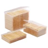 Wholesale 3500pcs 65mm * 2.0mm Portable Wooden Bamboo Plastic container Box packing toothpick Toothpicks Teeth sticks