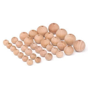 Wholesale Baby Silicone Wood Bead Teether 20MM Round Loose Natural Wooden Beads For Jewelry Making