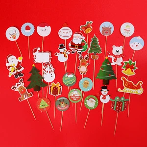 Wholesale christmas cupcake toppers decoration paper cake topper