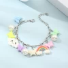 Wholesale Colorful Rainbow Bracelet Clouds Butterfly Stars Jewelry Charm Bracelet Girls Charm Bracelet