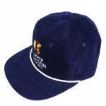 Wholesale corduroy 6 panel hat embroidery trucker snapback rope hat