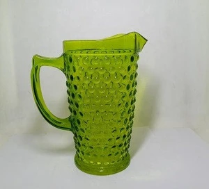 wholesale custom clear colored 1500 ml glass juice water jug set