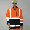 Wholesale custom fluorescent orange cheap high visibility reflective safety clothing with polar fleece fabric