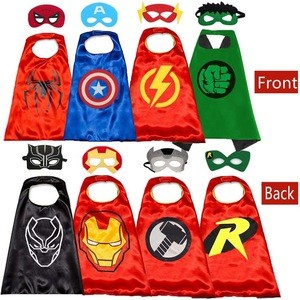 Wholesale Custom NEW Child Favorite Superhero Cosplay Kids Cape &amp; Mask Cloak Set Costume For Birthday Party